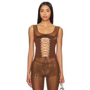 SketchY Erotic Corset Top Bustier Lace Up Cyber Goth Edgy Chic Streetwear Y2K XS